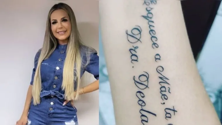 Imagem ilustrativa da notícia Fã faz tatuagem para Deolane Bezerra, mas erra no Português