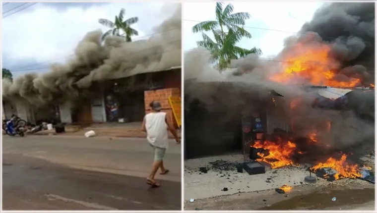 Imagem ilustrativa da notícia Vídeo: incêndio atinge pontos comerciais em Ananindeua