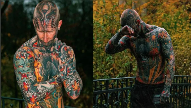 Imagem ilustrativa da notícia Homem diz que tatuar 95% do corpo assusta mulheres