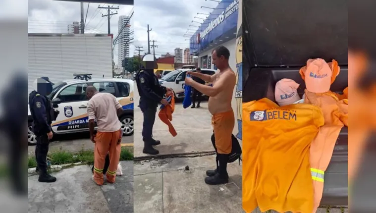 Imagem ilustrativa da notícia Dupla usava roupa de gari para pedir dinheiro na Pedreira