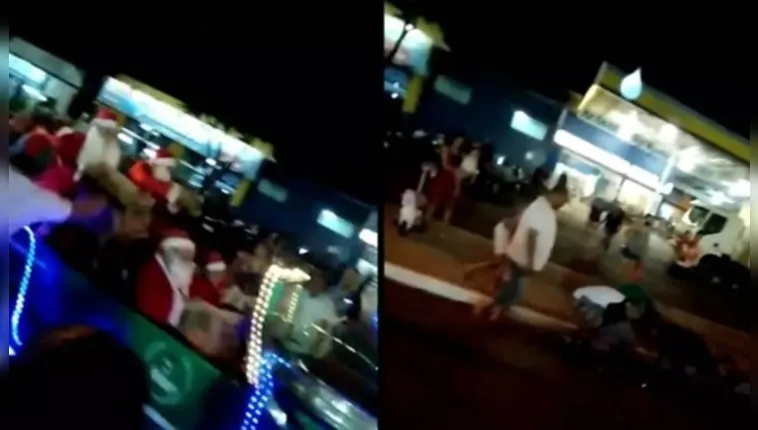 Imagem ilustrativa da notícia Vídeo: Papai Noel é roubado e apedrejado durante caminhada