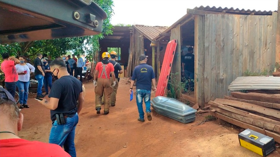 Residência em que corpos foram encontrados, em Pedro Juan Caballero, na fronteira do Paraguai com Mato Grosso do Sul