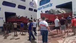 O veículo por pouco não caiu na água causando prejuízo maior