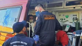 A criança foi hospitalizada e transferida de helicóptero para outra cidade