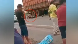 Motocicleta que a vítima pilotava