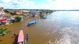 Rio Tocantins transborda na Orla da Marabá Pioneira 