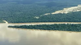 Garimpo teria alterado a cor da água do rio Tapajós, em Alter do Chão, no Pará