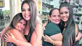 Jacque Chaves foi surpreendida em seu casamento por um vídeo da cantora. À direita, Renata Araújo diz que Paulinha sempre lhe enviava mensagens.