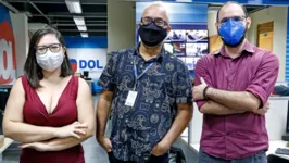 Andressa Ferreira, Emerson Coe e Enderson Oliveira: os campeões na categoria Jornalismo Digital no Prêmio Simineral de Comunicação.