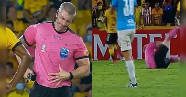 Imagem ilustrativa da notícia Vídeo: Daronco passa mal enquanto apita jogo do Barcelona