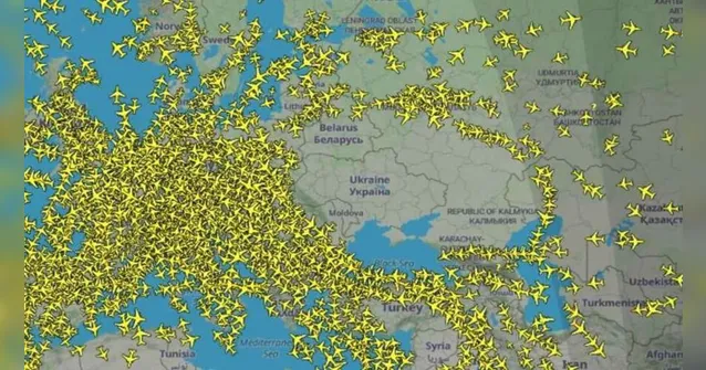 Imagem ilustrativa da notícia Espaço aéreo da Ucrânia está totalmente bloqueado. Veja!