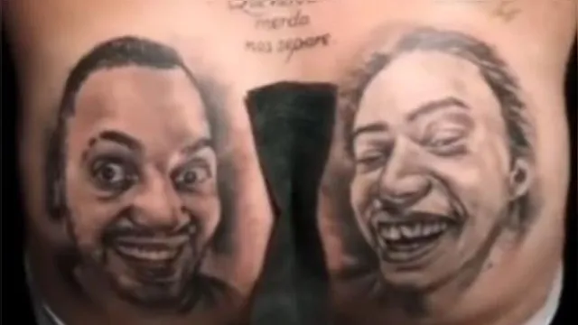 Imagem ilustrativa da notícia Fã tatua rosto de Whindersson e Tirullipa nas nádegas; veja!