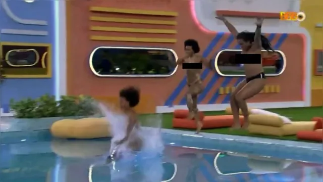 Imagem ilustrativa da notícia Vídeo: sisters pulam na piscina seminuas após paredão