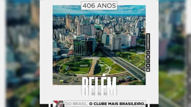 Imagem ilustrativa da notícia Corinthians tenta homenagear Belém, mas erra foto da cidade
