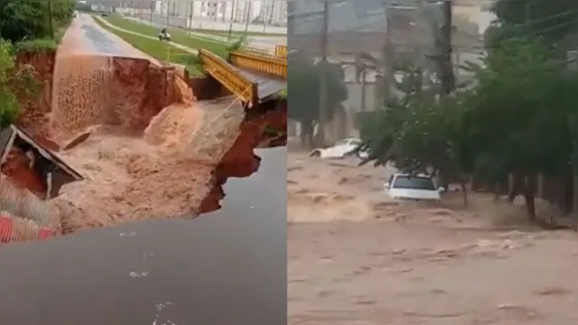 Imagem ilustrativa da notícia Vídeo: pessoas e carros são arrastados após temporal em SP