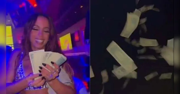 Imagem ilustrativa da notícia Vídeo: Anitta faz 'chover' centenas de dólares em balada