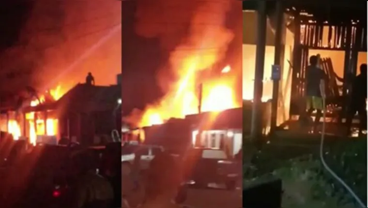 Imagem ilustrativa da notícia Vídeo: incêndio destrói casas em garimpo de Itaituba