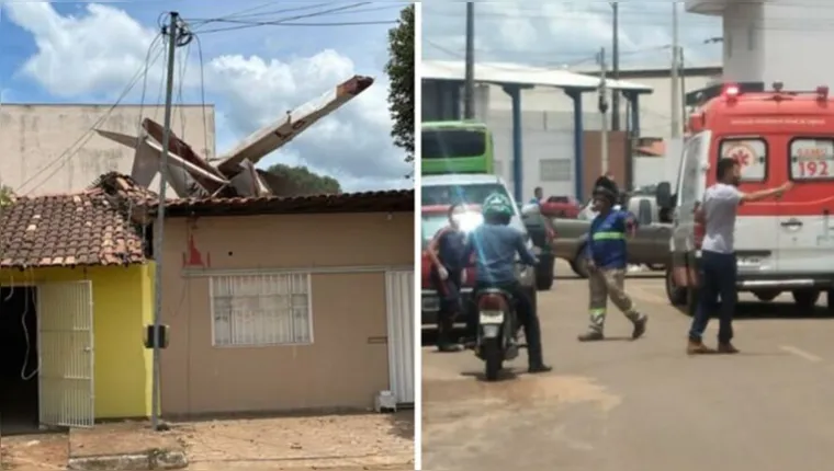 Imagem ilustrativa da notícia Assista o vídeo: avião cai e destrói casas no Maranhão