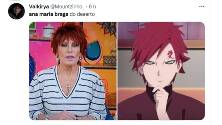 Imagem ilustrativa da notícia Ana Maria Braga é comparada a personagem de Naruto