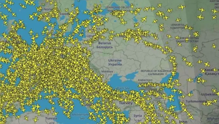 Imagem ilustrativa da notícia Espaço aéreo da Ucrânia está totalmente bloqueado. Veja!