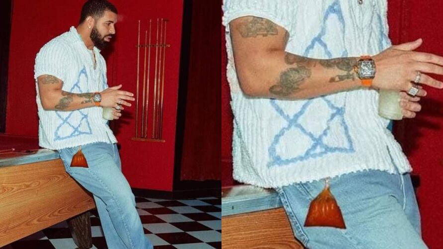 Internautas questionaram até uma foto em que o artista aparece com um suposto saquinho de pimenta preso à calça