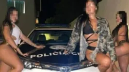 Os corregedores estão averiguando se uma das garotas que aparece na imagem é parente de um policial.