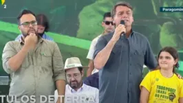 Presidente Jair Bolsonaro discursa em Paragominas, no sudeste do Pará