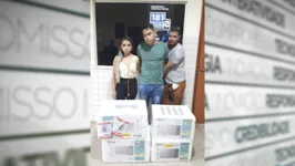 Andrey Rodrigues Pereira,  Esmaelino Miranda Machado e Tayla Pinheiro da Silva foram presos em flagrante