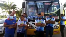 Os rodoviários realizaram uma manifestação.