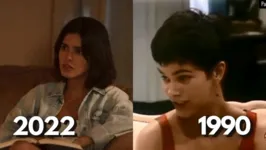 Personagem Guta dos anos 1990 e a versão atual, com Julia Dalavia