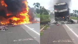 Imagem ilustrativa da notícia Vídeo: ônibus de viagem que saiu de Paragominas pega fogo 