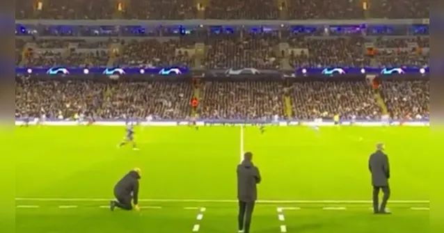 Imagem ilustrativa da notícia Vídeo: Guardiola tem reação inusitada após gol de Vini Jr