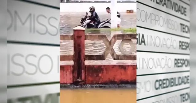 Imagem ilustrativa da notícia Chuva e maré alta provocam alagamentos na Grande Belém