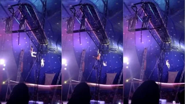 Imagem ilustrativa da notícia Vídeo: trapezista cai durante apresentação de circo no Ceará