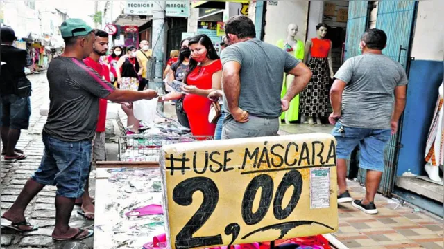 Imagem ilustrativa da notícia Venda de máscaras cai no centro comercial de Belém