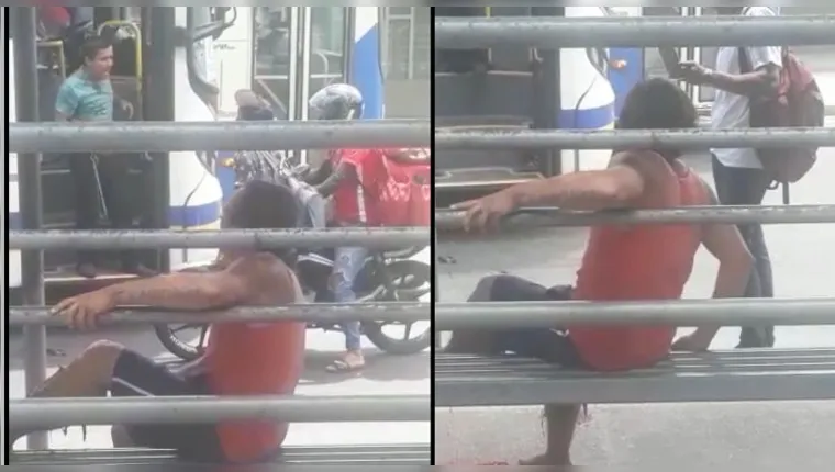 Imagem ilustrativa da notícia Vídeo: homem tem perna esmagada por ônibus em Belém