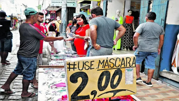 Imagem ilustrativa da notícia Venda de máscaras cai no centro comercial de Belém