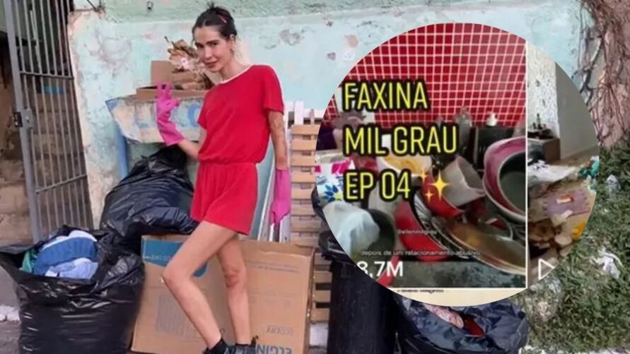 Modelo brasileira faxina em casa de pessoas com depressão