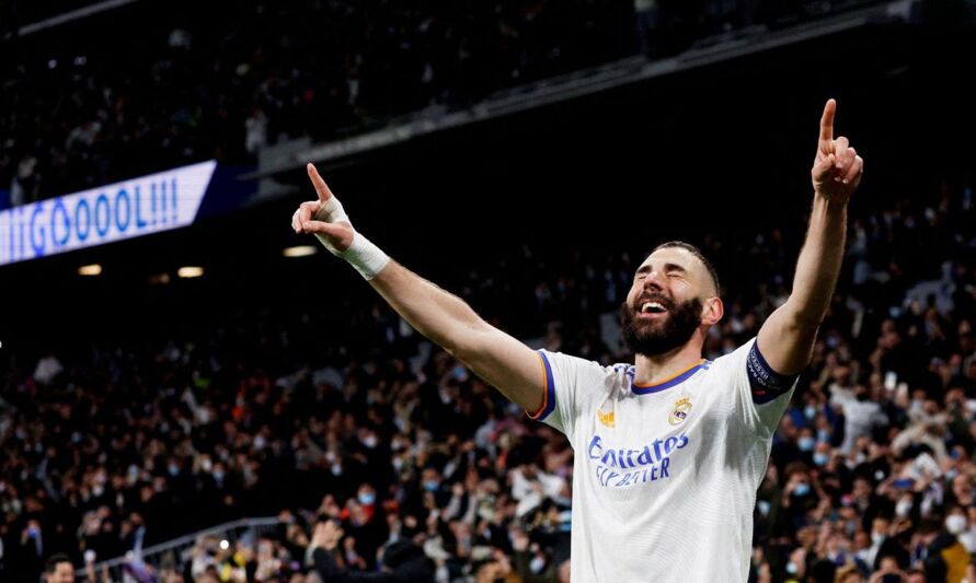O atacante francês Karim Benzema marcou três gols e comandou a virada do Real Madrid