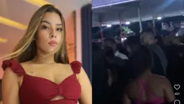 Á esquerda, Yasmin Macedo, do outro lado, Lucas filmado em uma festa em Belém