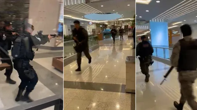 Imagem ilustrativa da notícia Vídeo:
assaltantes invadem shopping em MG e causam pânico