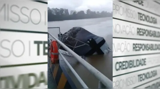 Imagem ilustrativa da notícia Vídeo: rebocador vira na travessia de Colares para Vigia