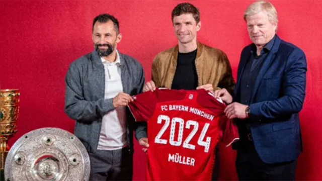 Imagem ilustrativa da notícia Torcedor declarado, Muller renova com Bayern de Munique