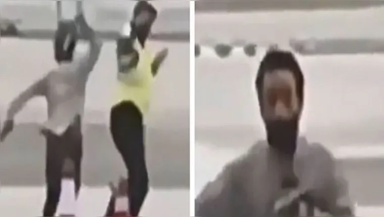 Imagem ilustrativa da notícia Vídeo: homem surta, invade aeroporto armado e é espancado