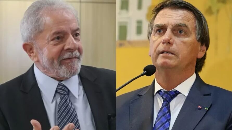 O ex-presidente Lula e o atual presidente Jair Bolsonaro (PL)