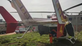 O operário teve de ser levado pela aeronave Arcanjo, do Batalhão de Operações Aéreas para o Hospital João XXIII