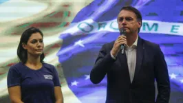 O presidente da República, Jair Bolsonaro, assiste ao culto na Igreja Batista Atitude, acompanhado da  esposa, Michelle Bolsonaro, em 2019