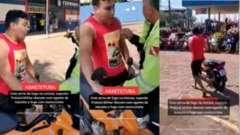 O suposto militar, que ainda não foi identificado, havia estacionado a sua motocicleta em local proibido