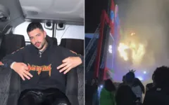 Imagem ilustrativa da notícia Vídeo: fogo invade palco em show do cantor Pedro Sampaio 
