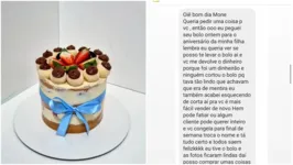 História do bolo tem feito sucesso nas redes sociais